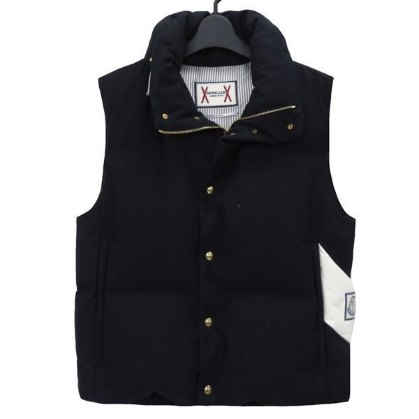 モンクレール ガムブルー GILET ロゴワッペン ジップアップ ダウン ...