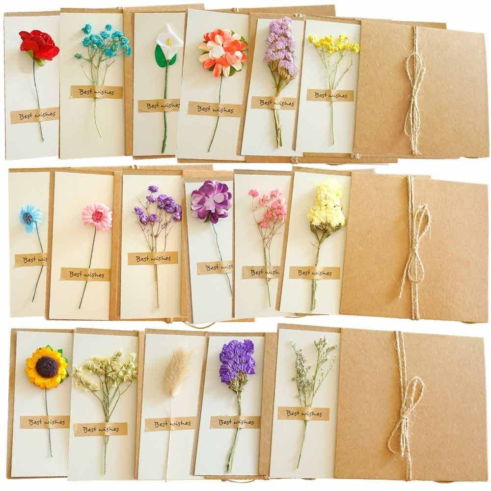 【残りわずか】17×12cm グリーティング/Mサイズ 一輪 / / フラワー 母の日 ひまわり レター 手紙 薔薇 17種セット 花 + ブラウン + + + カーネーション 紐 シール カスミソウ カバー カード メッセ