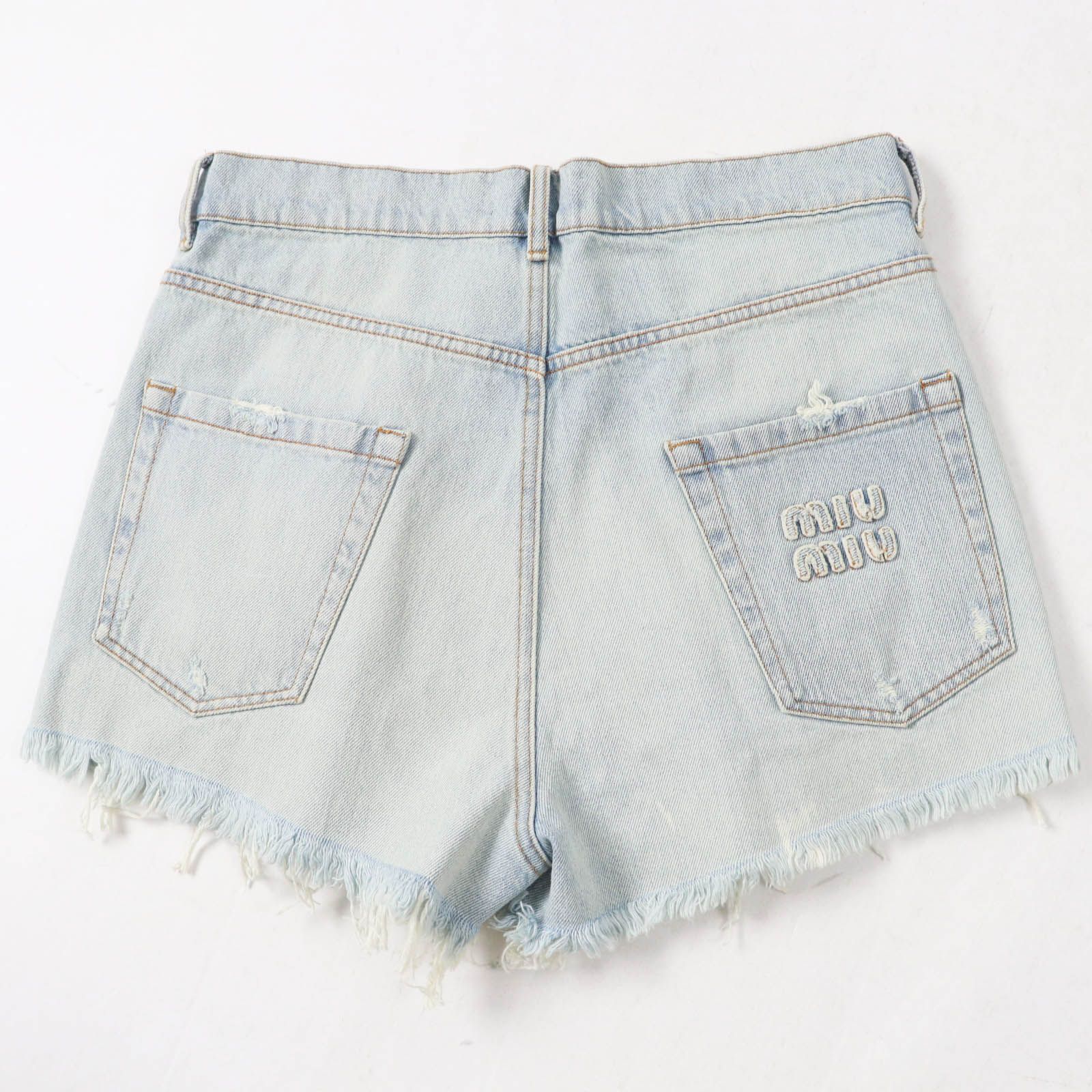 極美品◎MIUMIU ミュウミュウ 2022年製 GWP439 コットン ロゴ カット