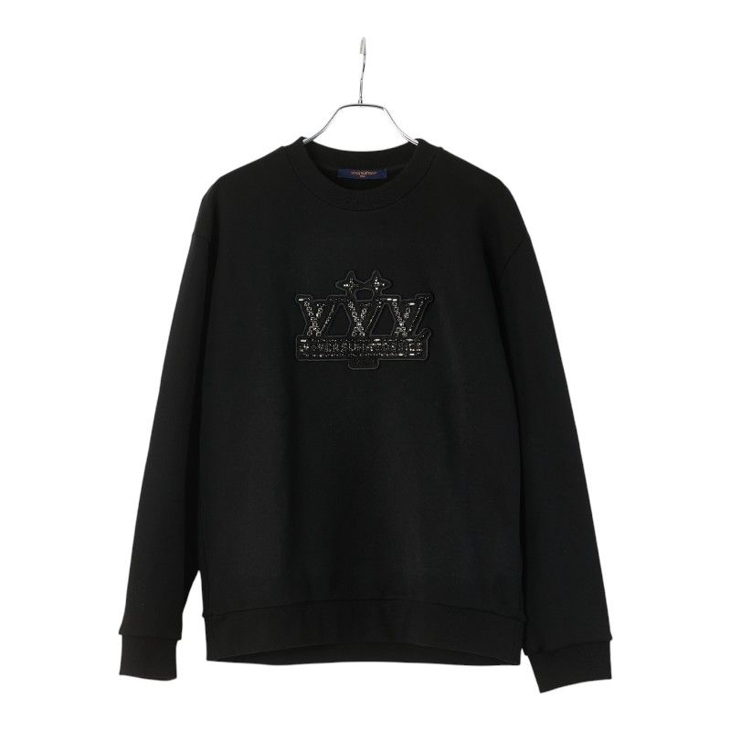 ルイ ヴィトン エンベリッシュッド シグネチャーパッチ スウェット サイズ L ブラック コットン メンズ LOUIS VUITTON 1-0234727