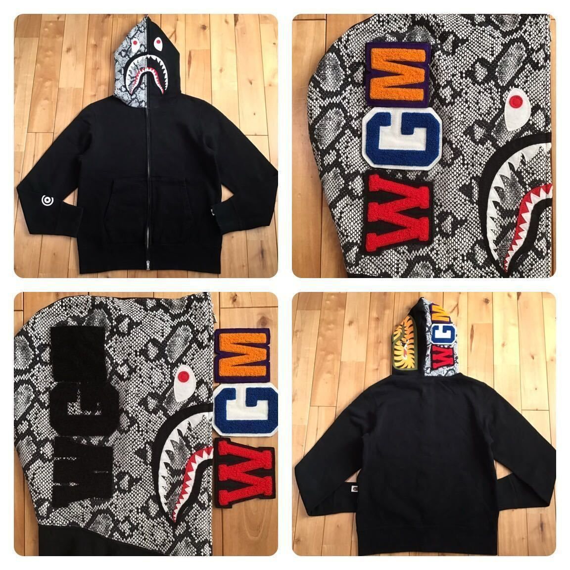 ★激レア★ スネーク シャーク パーカー Sサイズ snake shark full zip hoodie a bathing ape BAPE  エイプ ベイプ アベイシングエイプ