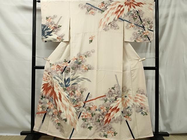 平和屋着物□訪問着 駒刺繍 雪輪草花文 金彩 正絹 逸品 AAAX0536ph