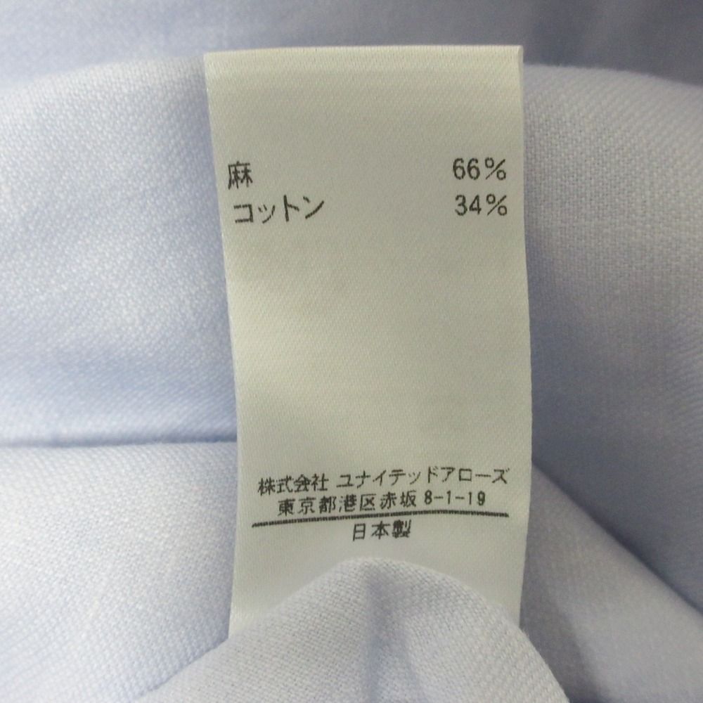 美品 21SS BLAMINK ブラミンク リネンコットン 七分袖 バッククロス  