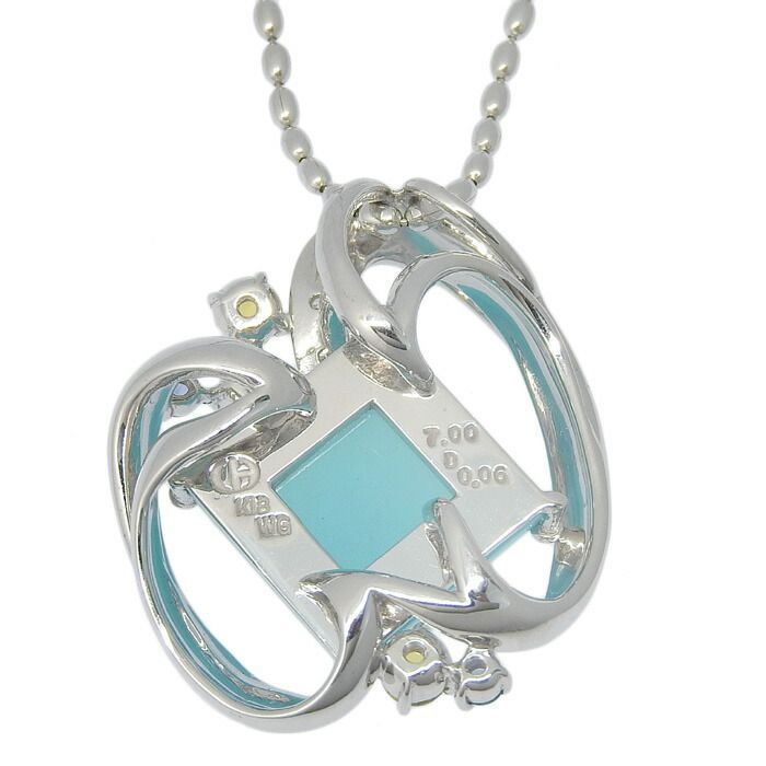 クリスティーナハン カルセドニー・ダイヤモンドネックレス・ペンダント 7ct 0.06ct Christina Han クリスティーナハン カルセドニー