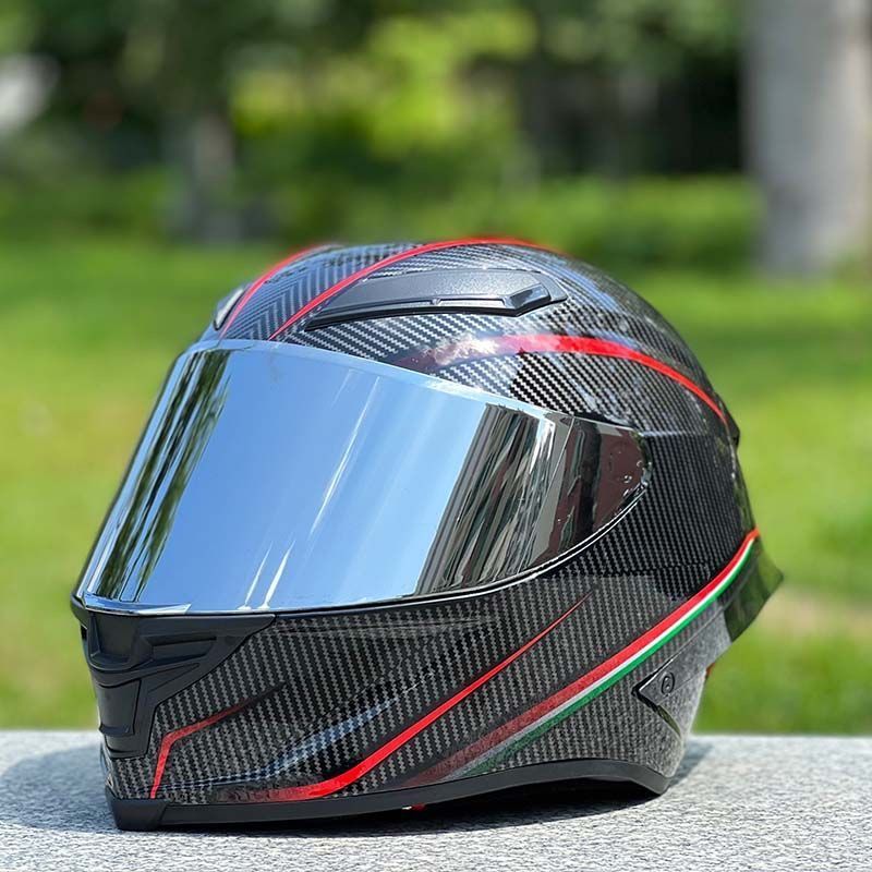 LVS フルフェイスシステムヘルメット ダブルシールド「メッキ青シールド」