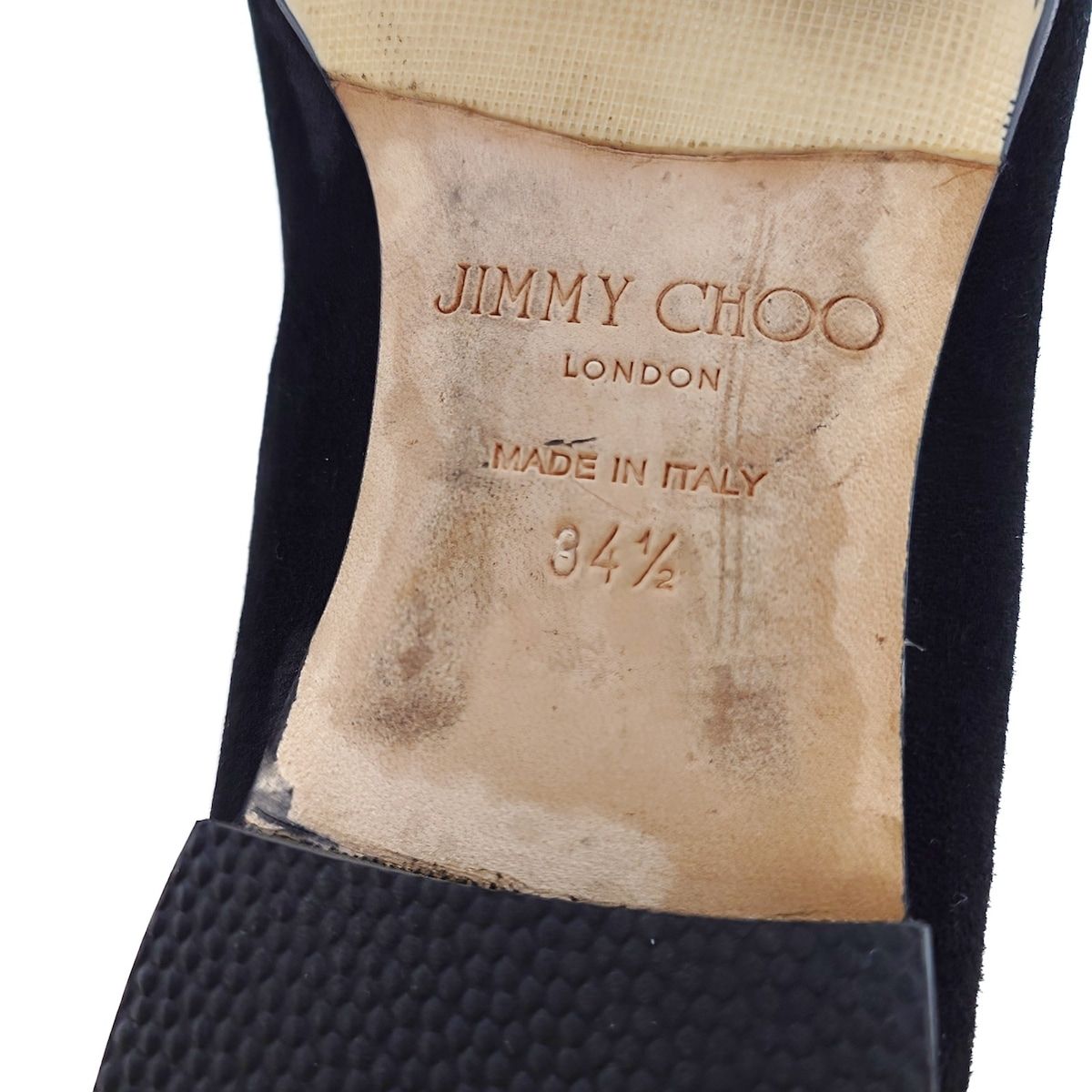 JIMMY CHOO(ジミーチュウ) フラットシューズ 34 1/2 レディース - 黒 アウトソール張替済