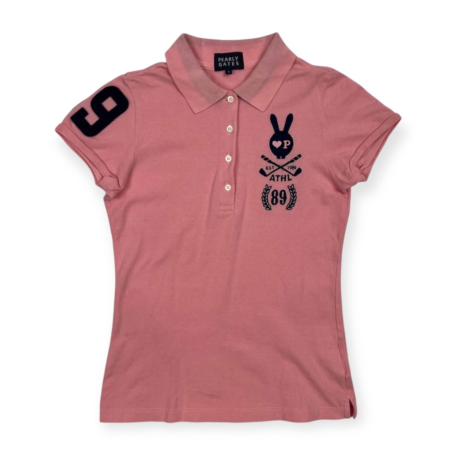 PEARLY GATES パーリーゲイツ ナンバリング 刺繍 半袖 ポロシャツ