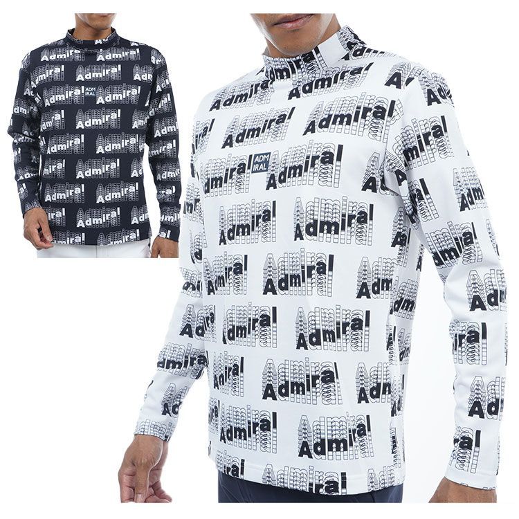 アドミラルゴルフ シャツ メンズ 長袖 モックネック ロングスリーブ