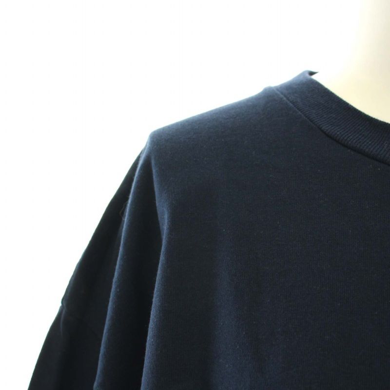 ホリデイ holiday SUPER FINE DRY SIDE RUFFLE L/S TOPS スーパーファインドライサイド ラッフルロングスリーブトップス Tシャツ カットソー ロンT 長袖 クルーネック フリル ロゴ刺繍 XL 紺 ネイビー /BB - メルカリ