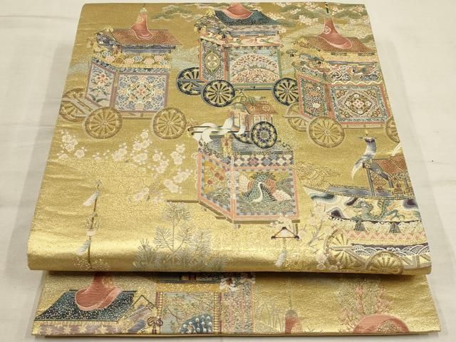 袋帯 六通柄 良品 フォーマル用 正絹 古典柄 金糸 帯 金・銀