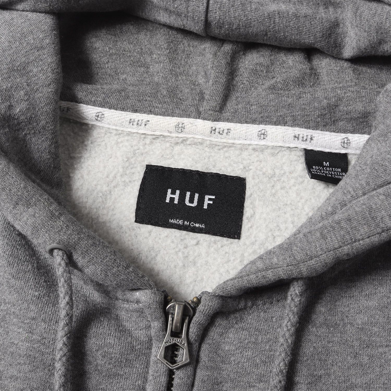 HUF ハフ パーカー サイズ:M / ボックスロゴ フルジップ