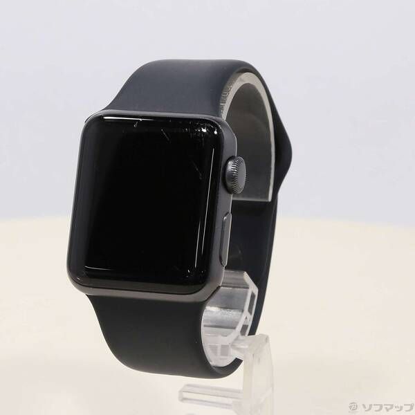 〔中古品〕 Apple Watch Series 3 GPS 38mm スペースグレイアルミニウムケース ブラックスポーツバンド【348】