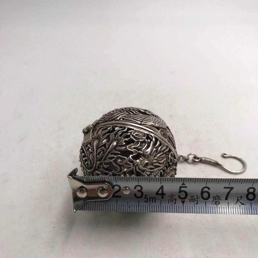 銅 細工 龍鳳花鳥香り球透かし彫り香炉 香道具 装飾品 工芸品