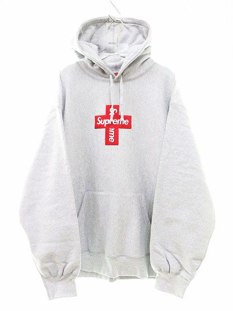 シュプリーム SUPREME 20AW Cross Box Logo Hooded Sweatshirt XL Heather Grey クロス  ボックス ロゴ フーデッド スウェット パーカー ヘザー グレー 【中古】240702☆AA★