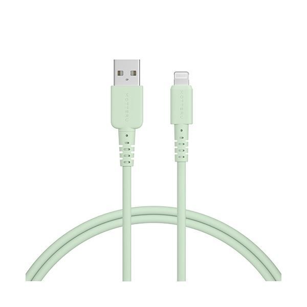 （まとめ） オウルテックMOTTERU A to Lightning シリコンケーブル ピスタチオ 1m MOT-SCBALG100-PS 1本 【×3セット】