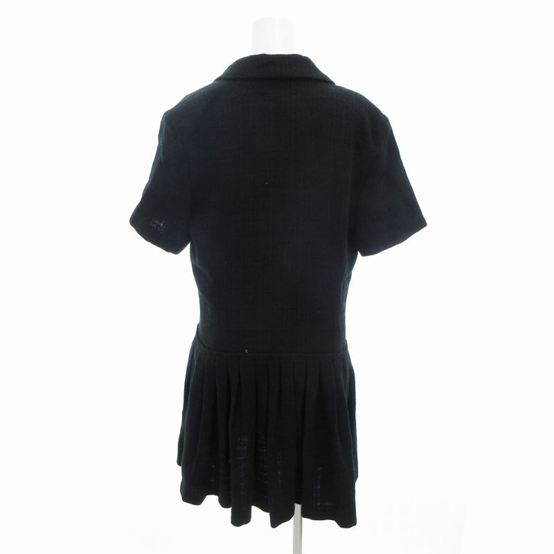 サンドロ SANDRO Short tweed coat dress Black ギャザー サンドロ SANDRO Short tweed coat dress Black ギャザー