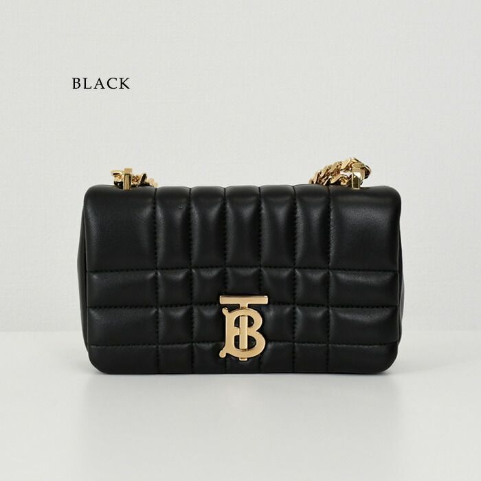 Burberry バーバリー キルティング ローラ ベルトバッグ 黒 TB ロゴ