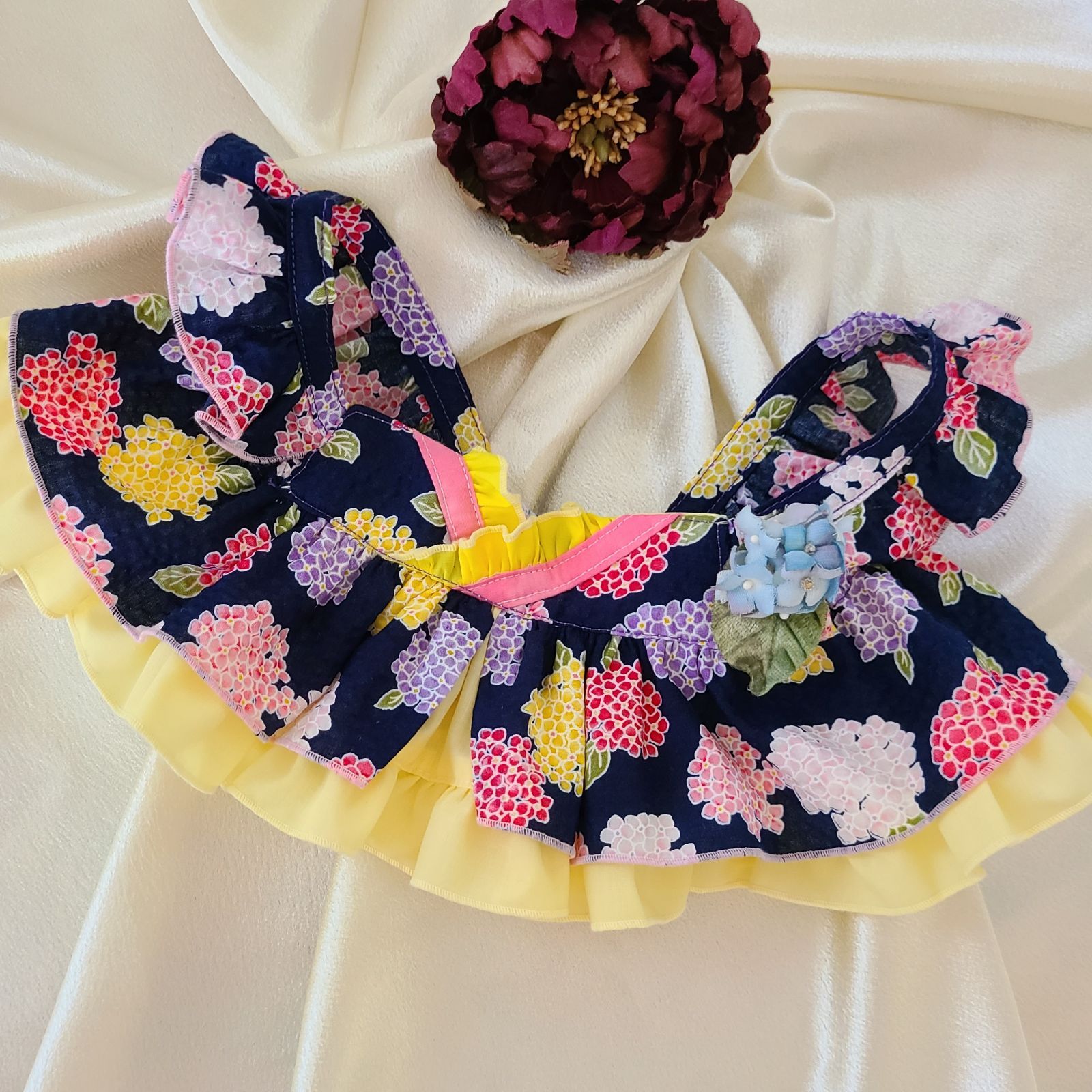 ラボット LOVOT ハンドメイド服 薄紫花柄 浴衣風ワンピース LOVOT LOVOT服【限定8着】紫陽花柄 浴衣風ワンピース