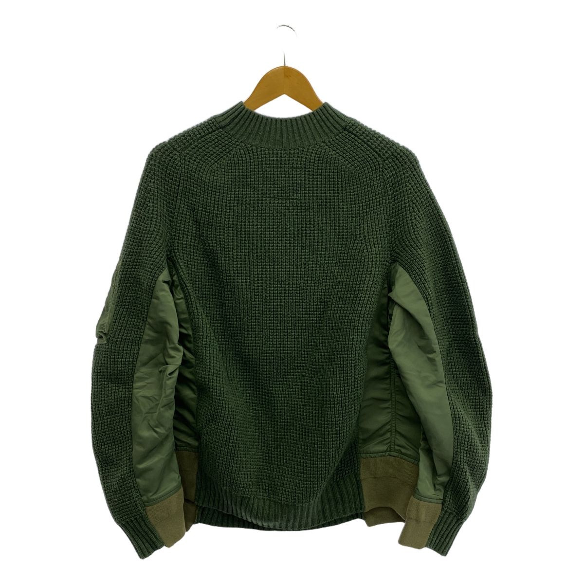 sacai / サカイ | MA-1異素材 切替 ドッキング ワッフル ニット