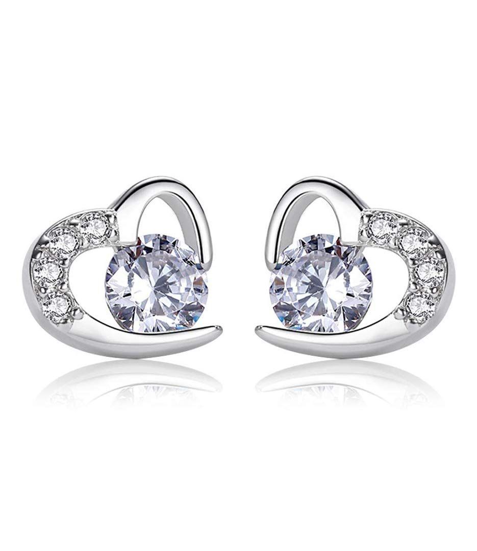 【人気商品】ピアス 925銀 ピアス 金属アレルギー対応 スタッド 結婚式 ジルコン 記念日 1カラット 誕生日贈り物 ハート プレゼント女性 人気 彼女 レディース 母親 スワロフスキー プレゼン