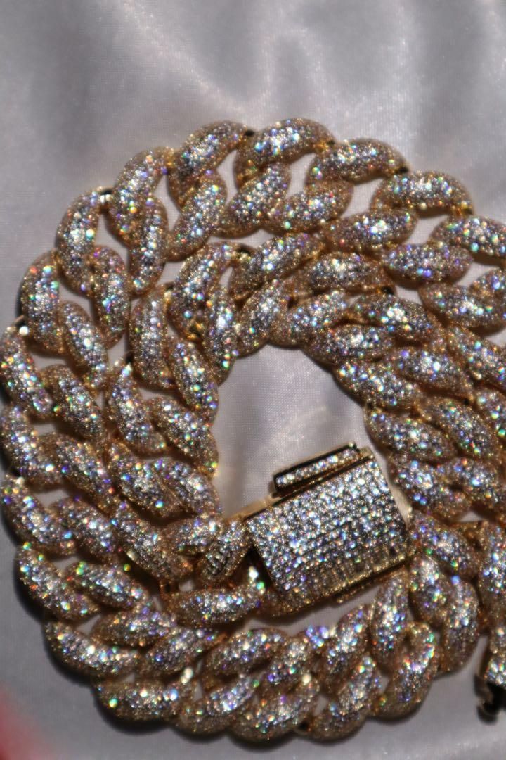 モリモリ マイアミ　キューバン 喜平 ネックレス 20\" ゴールドパヴェ LEX モリモリ マイアミ キューバン喜平 ネックレス 20