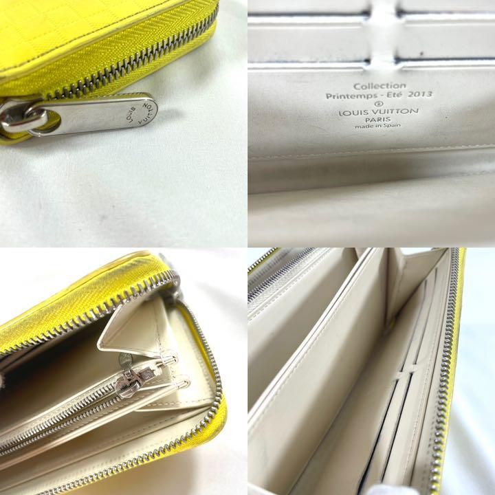 ルイヴィトンダミエファセット ジッピーウォレットイエロー中古長財布レア