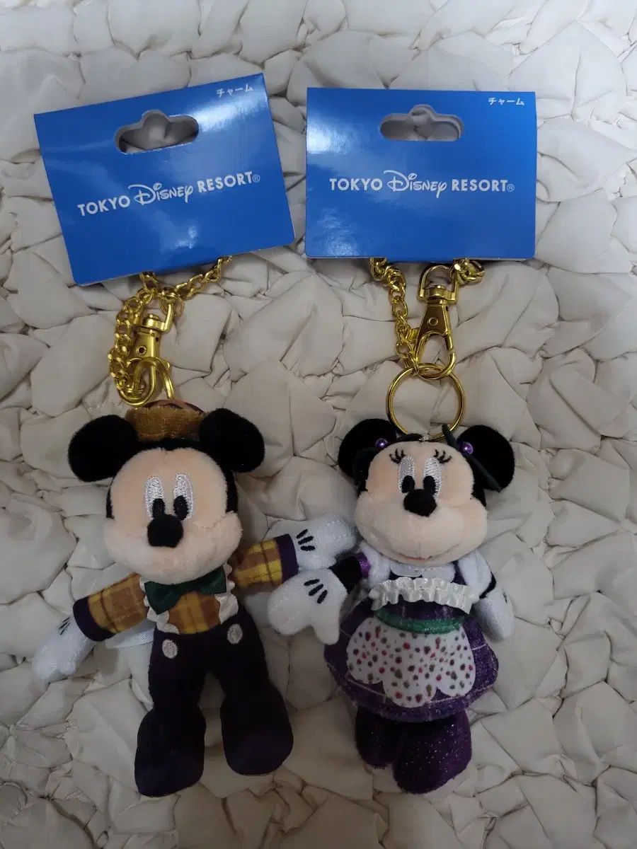 (東京ディズニーランド) 本物) (新品) ミッキー ミニー キーホルダー人形 セット