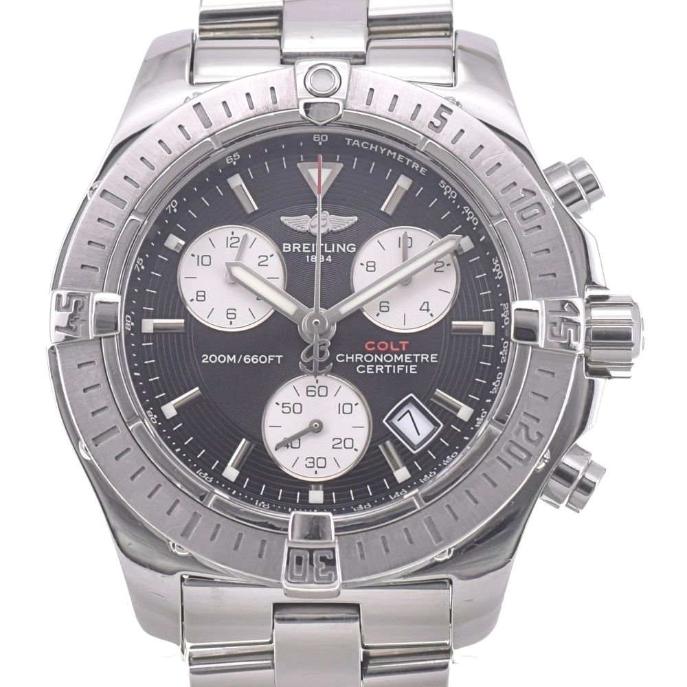 ブライトリング BREITLING A73380 コルト クロノグラフ デイト クォーツ メンズ 箱 保証書付き L 142894