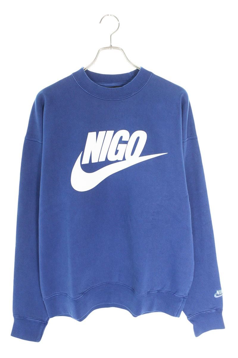 ナイキ ×NIGO  NRG NIGO CREW FLC FV5941-492 ロゴプリントクルーネックスウェット メンズ L