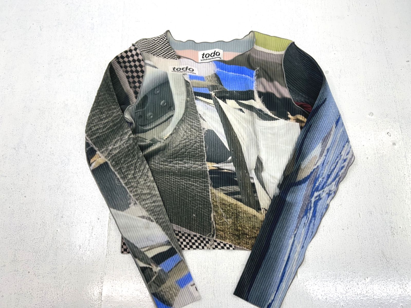 盛岡77-0033 Todo kotohayokozawa コトハヨコザワ 長袖カットソー グラフィック トップス wave graphic top |パケ レディース