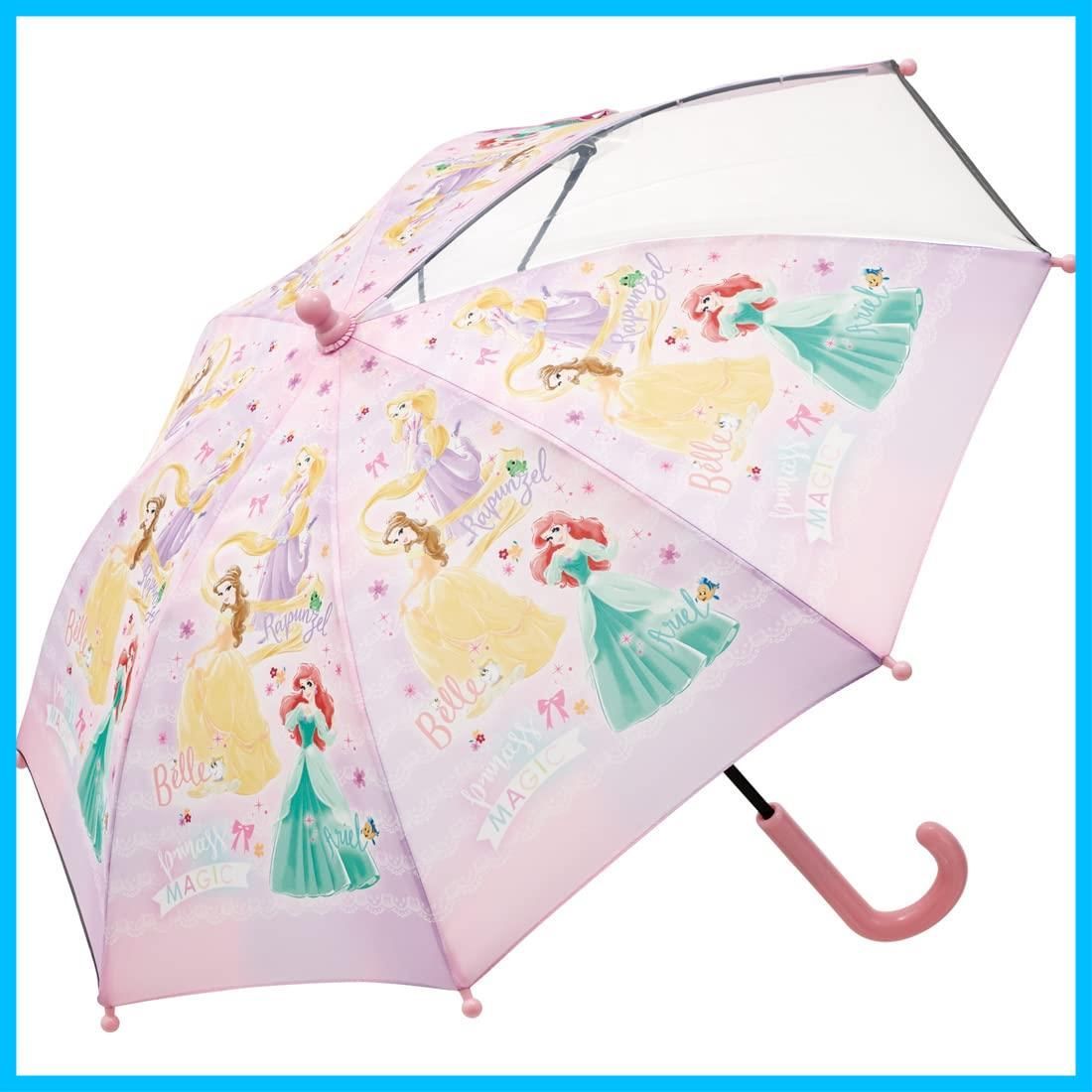 傘 40 cm プリンセス 3 4才向け 約95 105ｃｍ 園児向け 子供用 視界が確保できる透明窓付き 指を挟みにくい手開き式 8本骨スケーター skater ディズニー 女の子 UB A