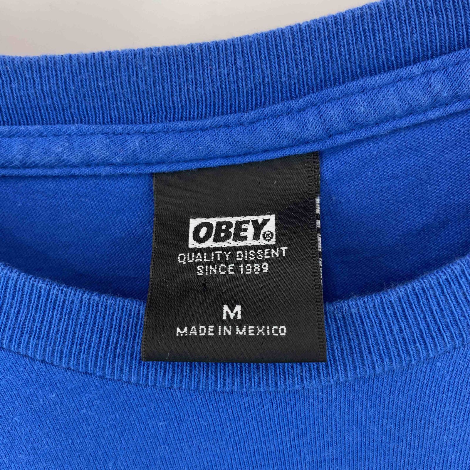 OBEY オベイ 青　ブルー　サイズM　ロンT　　メンズ Tシャツ（長袖）