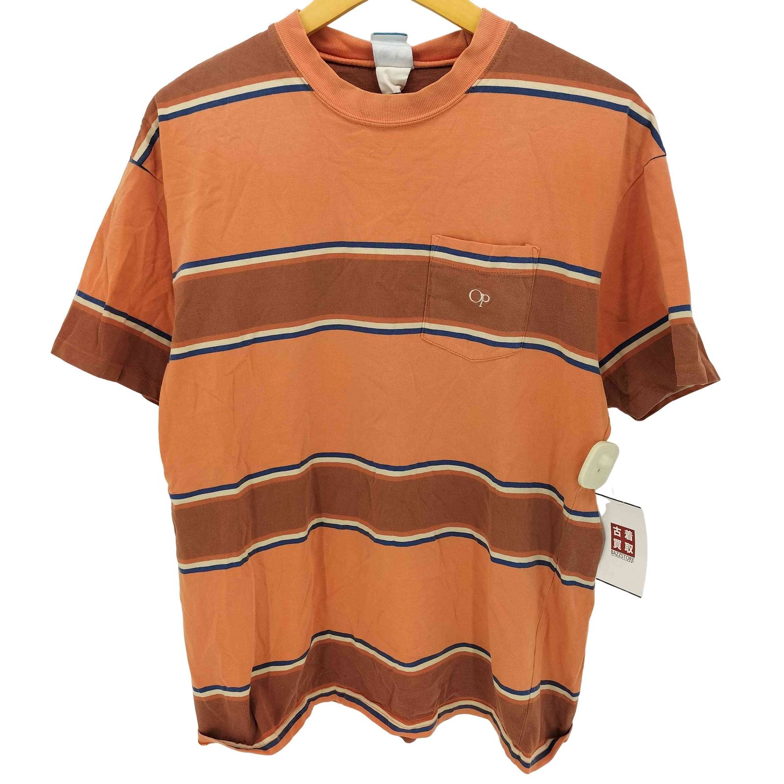 オーシャンパシフィック Ocean Pacific 90S ボーダー クルーネック ポケット Tシャツ メンズ 表記無 