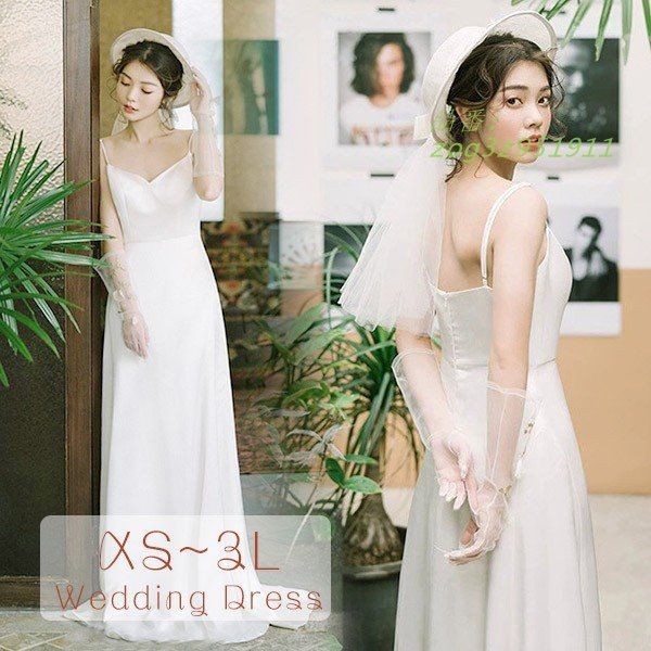 花嫁 ウェディングドレス プリンセスライン 白ドレスワンピース 結婚式 披露宴 フォトウェディング ロングドレス 撮影用 後撮り 前撮り zog3z951911