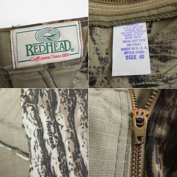 新品 90s USA製 REDHEAD リアルツリー 迷彩 カーゴ パンツ 実寸W45