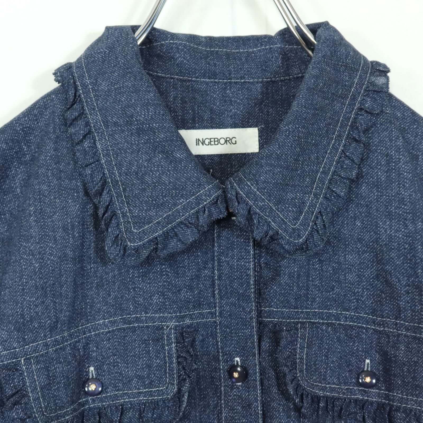 インゲボルグ☆二点セット ワンピース&ジャケット ネイビー系 サイズ3