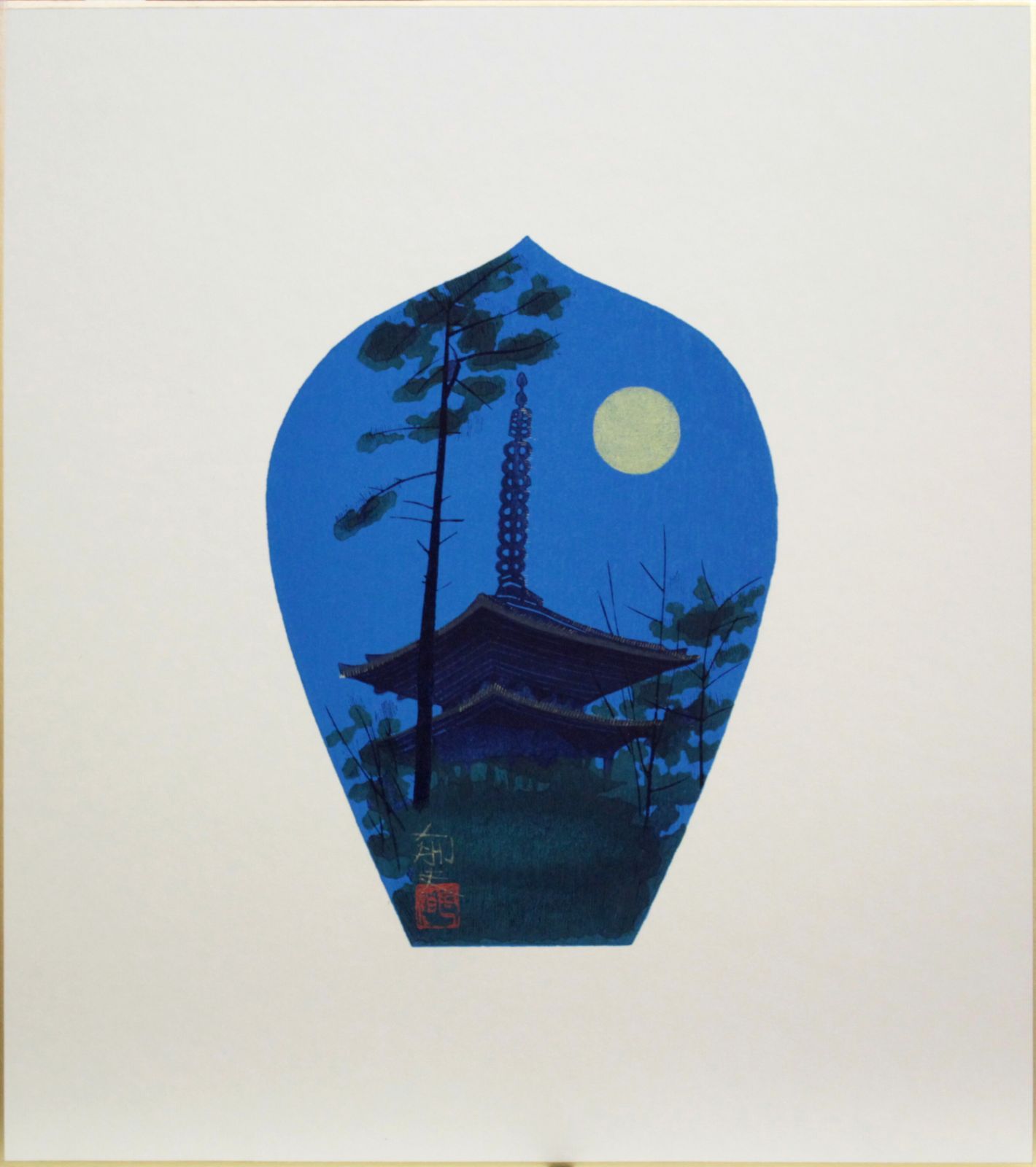週末SALE‼️色紙「散華 持戒の組」版画 徳力富吉郎 薬師寺 揃7枚 複数作家 木版画『薬師寺散華 持戒の組 七葉一帙』【真作保証
