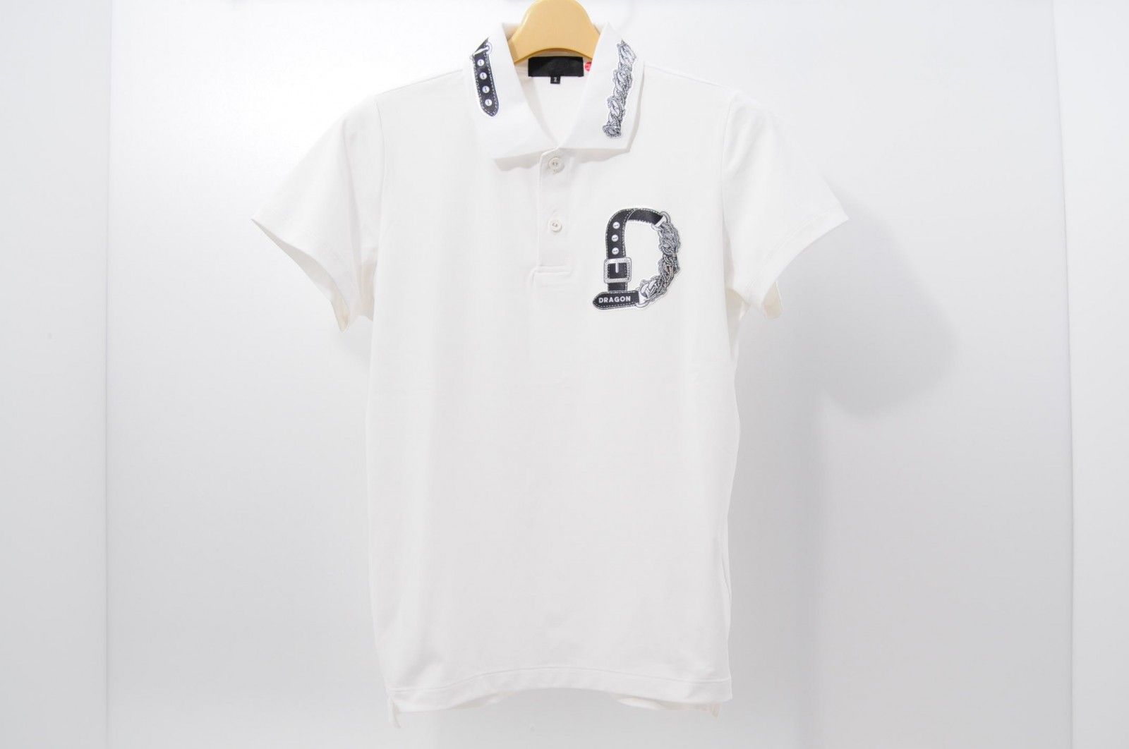 中古 レディース ダンスウィズドラゴン DANCE WITH DRAGON 半袖ポロシャツ 2(M) 白 ストレッチ