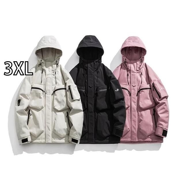 [3XL]秋冬 コーデ メンズ  服 シンプル ファッション オシャレ 大人 かっこいい 大きいサイズ ストリート 紳士服 アウトドア ハイキング 登山 スキー アメリカン 機能的 マルチ ポケット ダウ