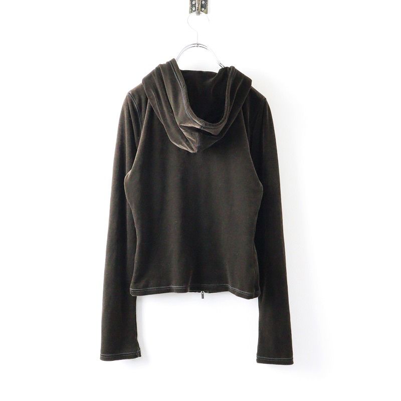 極美品★FOXEY NEW YORK ベロア パーカー ロゴ ブラック 38 フォクシーニューヨーク パーカー パーカー 長袖 38 極美品☆FOXEY NEW