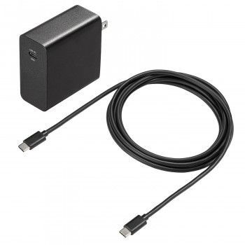 サンワサプライ USB PD対応AC充電器 PD65W TypeCケーブル付き ACA-PD91BK
