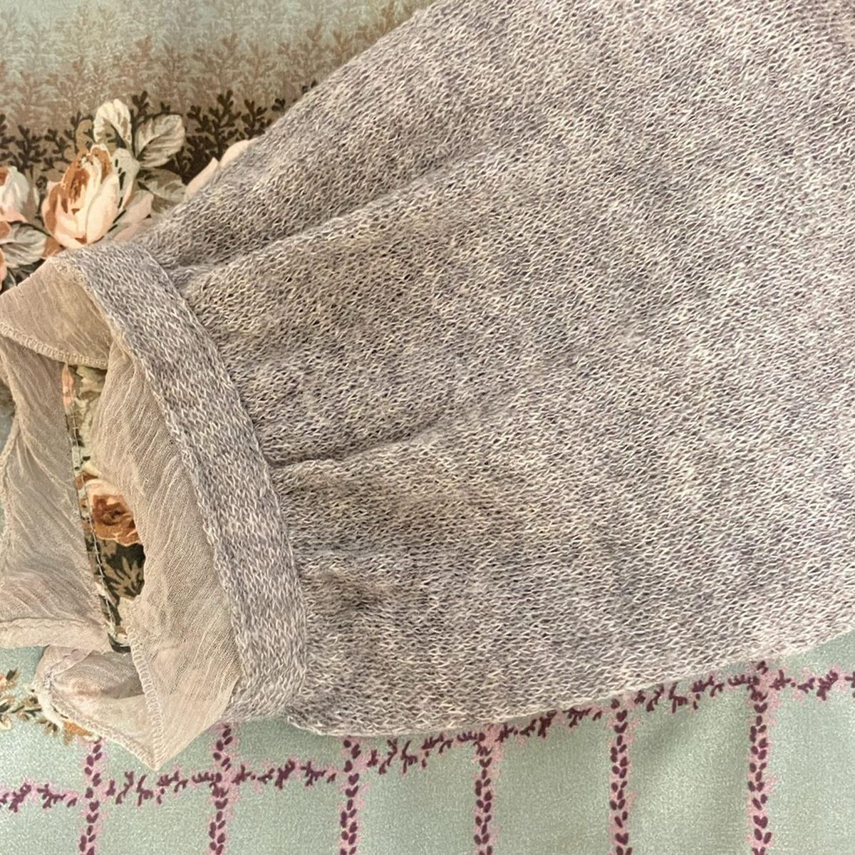 ROSSA(ロッサ) カーディガン サイズ42 L レディース - ダークブラウン×アイボリー 長袖/レース/ロング丈 ロッサ Rossa レース ノーカラー コート カーディガン 46