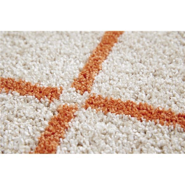 スミノエ 洗える ラグ オセロ 約幅90×長さ130cm オレンジ 日本製