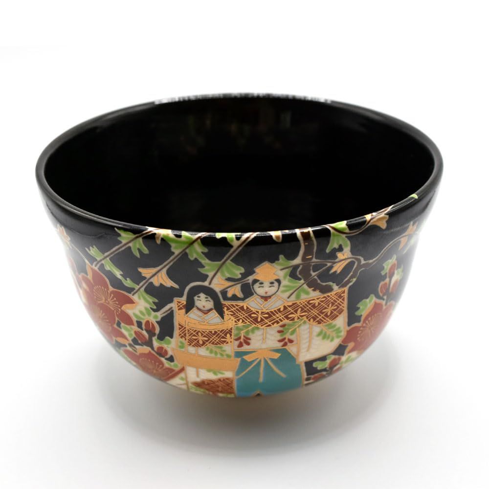 抹茶茶碗 抹茶碗 茶碗 ひな祭り 黒仁清 立雛 宮地英香 粉引茶碗