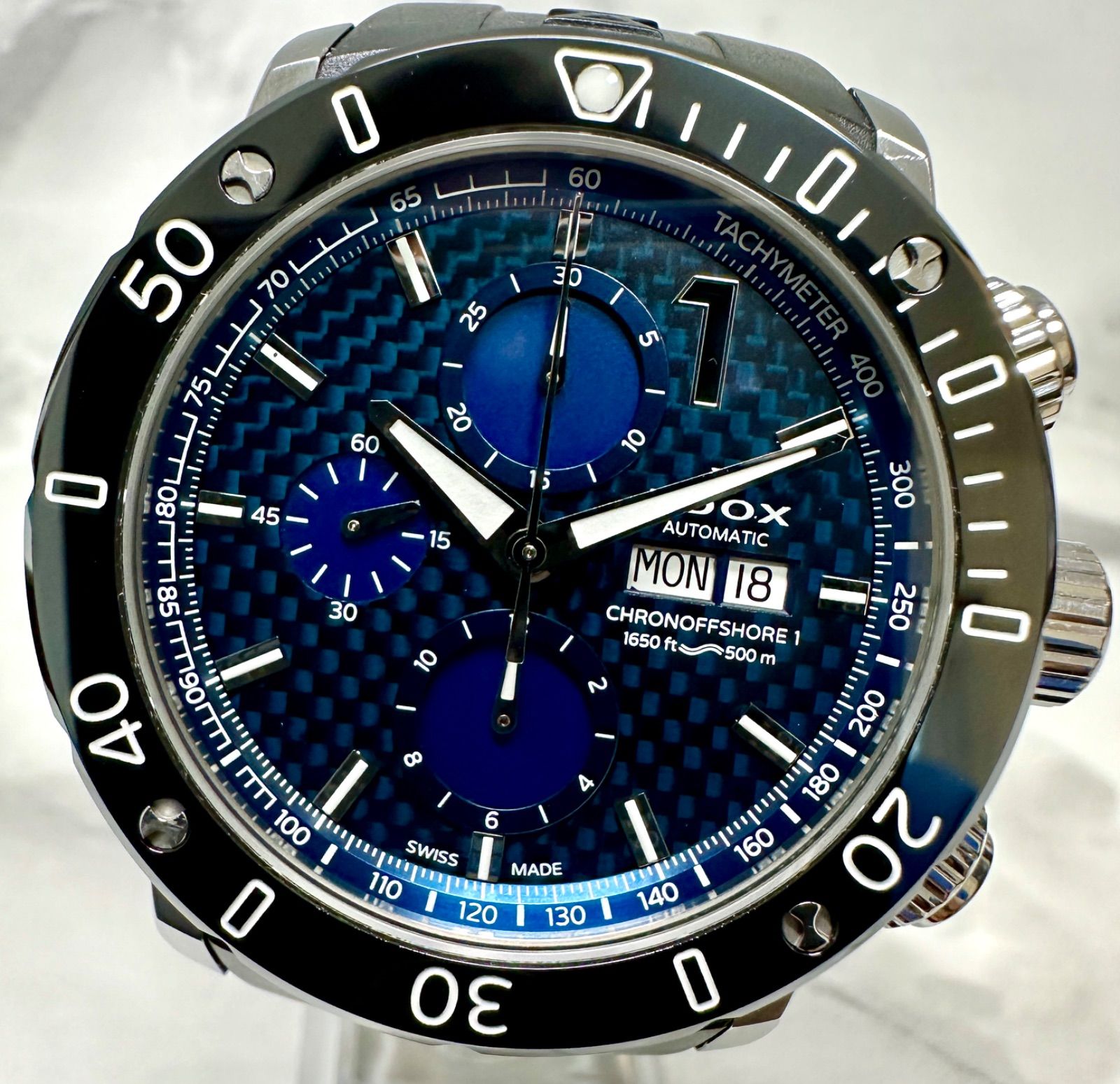 EDOX エドックス クロノオフショア1 ラバーベルト純正ベルト ブルー 青 