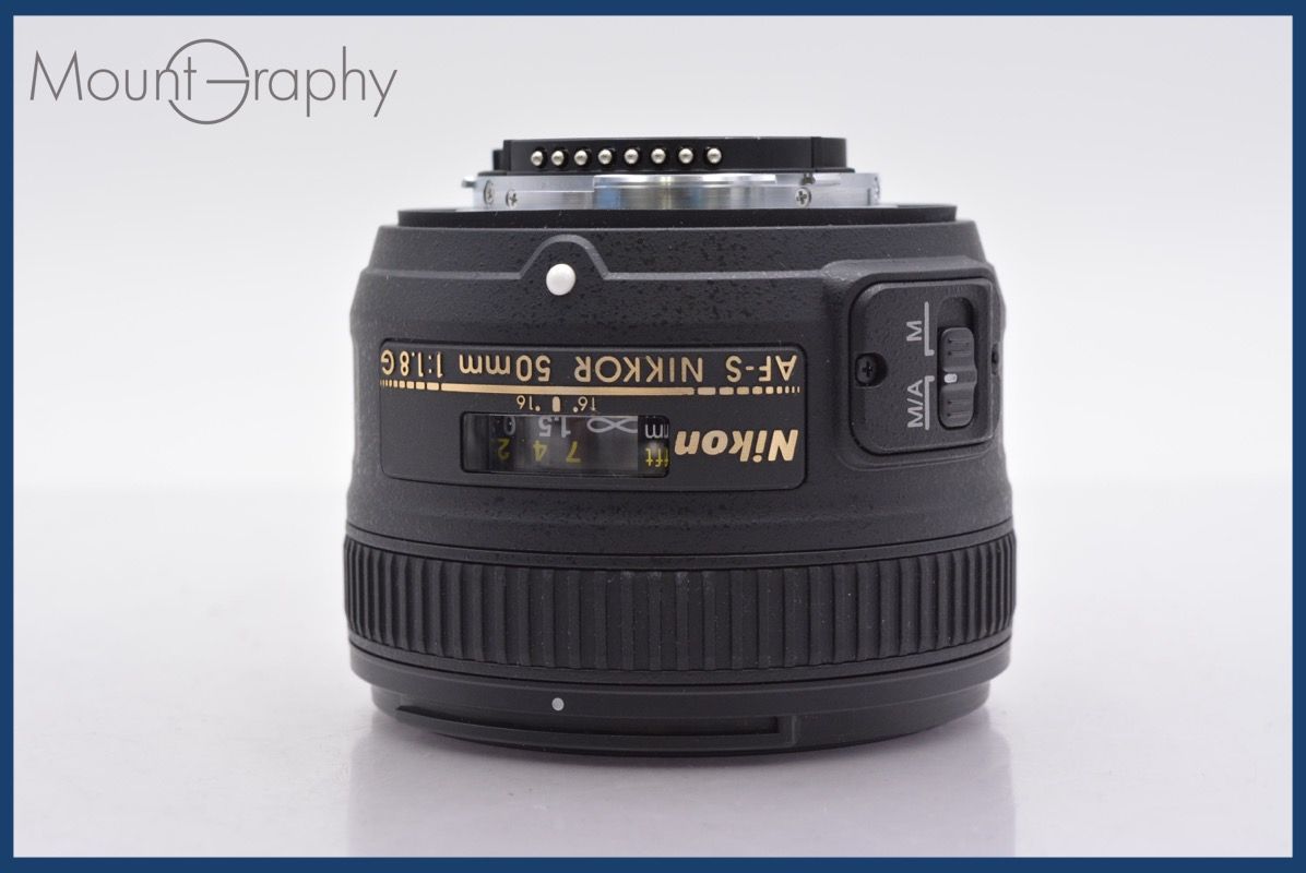 上 ニコン Nikon AF-S NIKKOR 50mm F1.8 G 前後キャップ-レンズフィルター付 完動 同梱可 mj4910