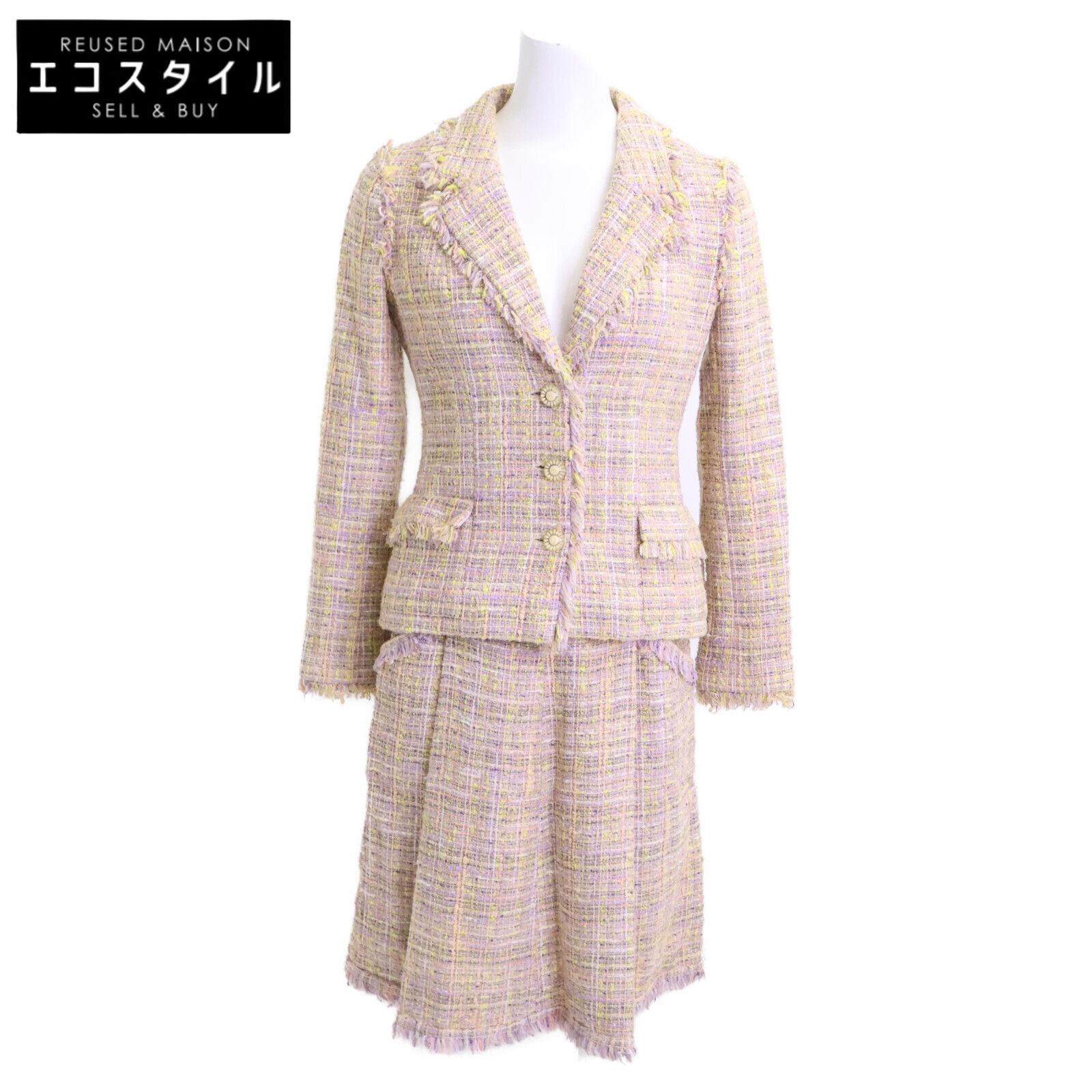 CHANEL シャネル 正規 P23159V13865|P23054V13865 ツイード ジャケット|スカート 36