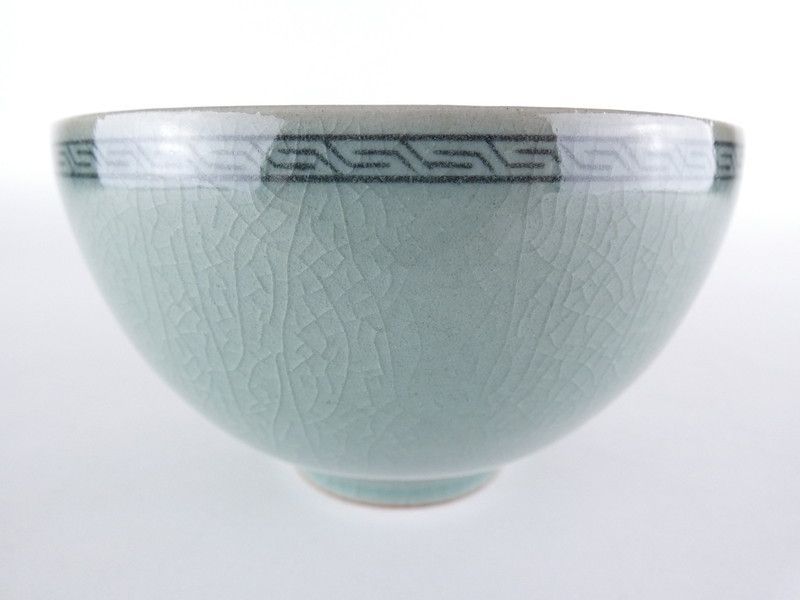 青磁茶碗　高麗青磁茶碗　鈴木五風氏作　大分県 青磁茶碗 高麗青磁茶碗 鈴木五風氏作 大分県 高麗青磁茶碗|