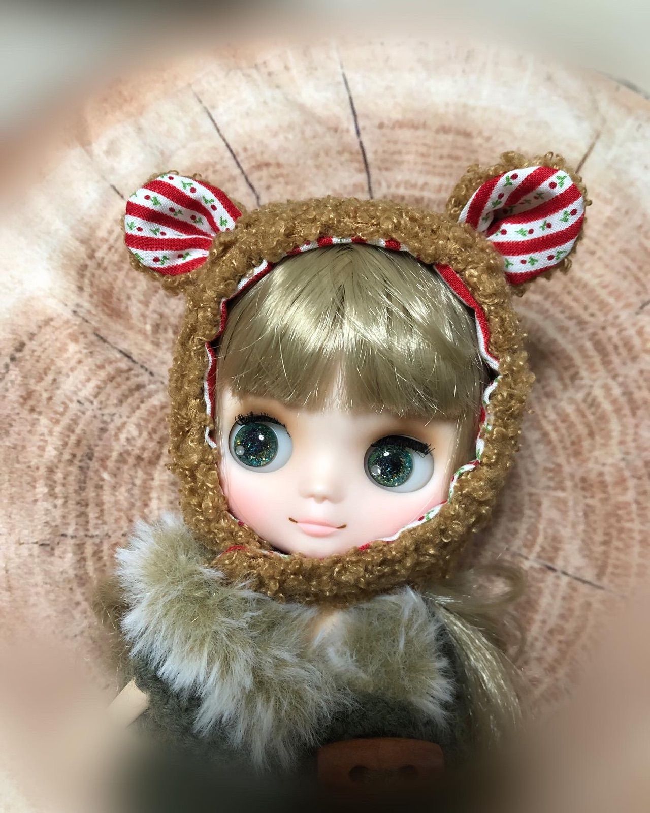[専用]ミディブライス　サイボーグクマ帽子　モンストドール モンストドール クマの耳付き帽子 - メルカリ