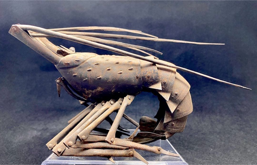 明珍在銘 自在鉄製大振海老 148g|全長34㎝ 東Y6-0424 トトエル